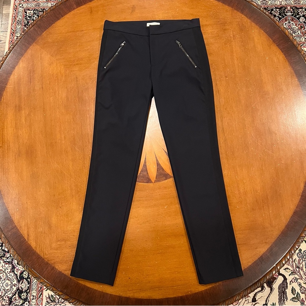Rebecca‎ Taylor $295 Ava Techy Pant Navy/Black 4 Cropped Ankle Tapered Zippers - Picture 2 of 16